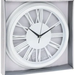 Klokken-H&S Collection Wandklok Memphis - D37 cm - kunststof - ivoor wit