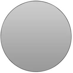 H&S Collection Wandspiegel - metaal - zwart - rond - D55 cm