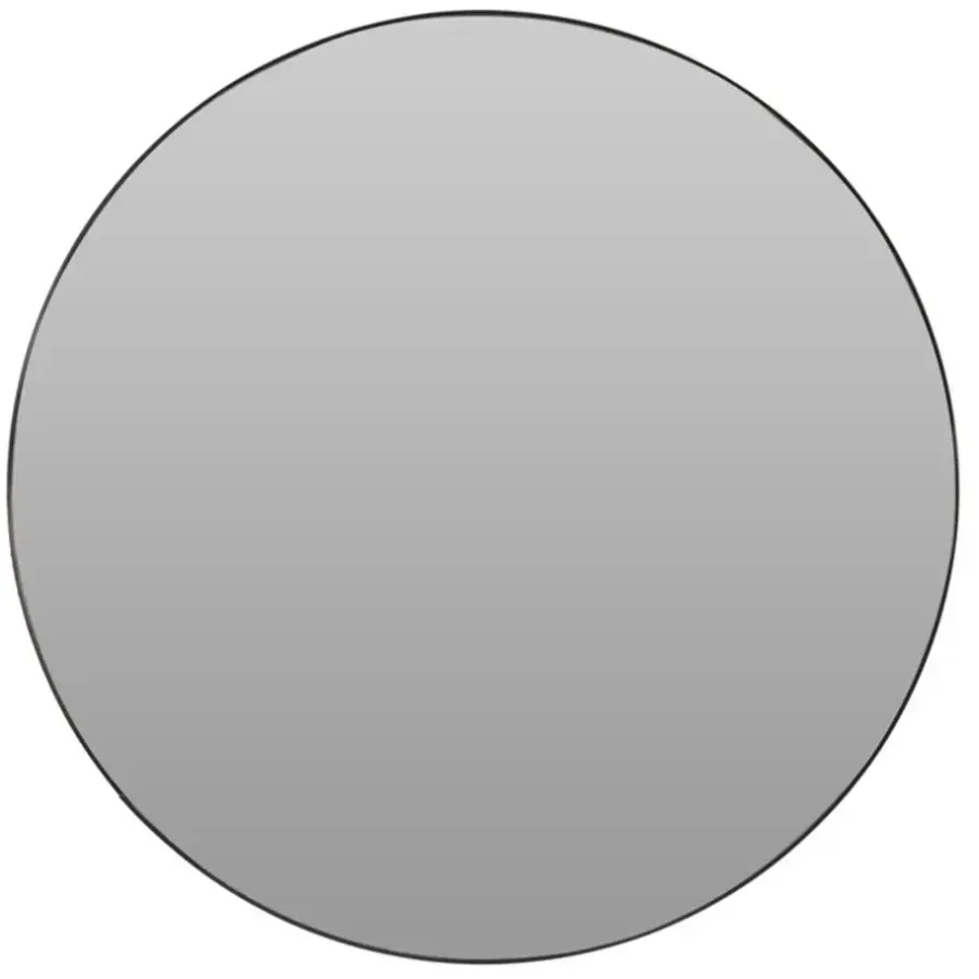 H&S Collection Wandspiegel - metaal - zwart - rond - D55 cm
