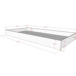 Kinderbedden-Vipack Huisbed Forrest 90x200cm met bedhekje en bedlade - wit beukenhout