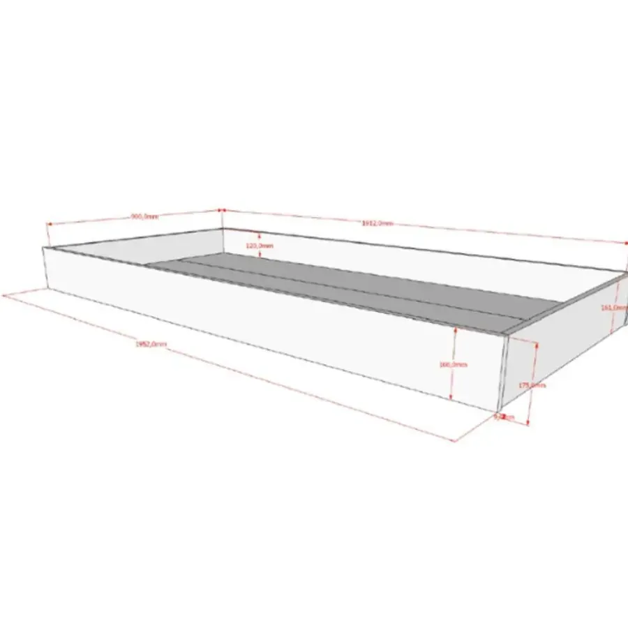 Kinderbedden-Vipack Huisbed Forrest 90x200cm met bedhekje en bedlade - wit beukenhout