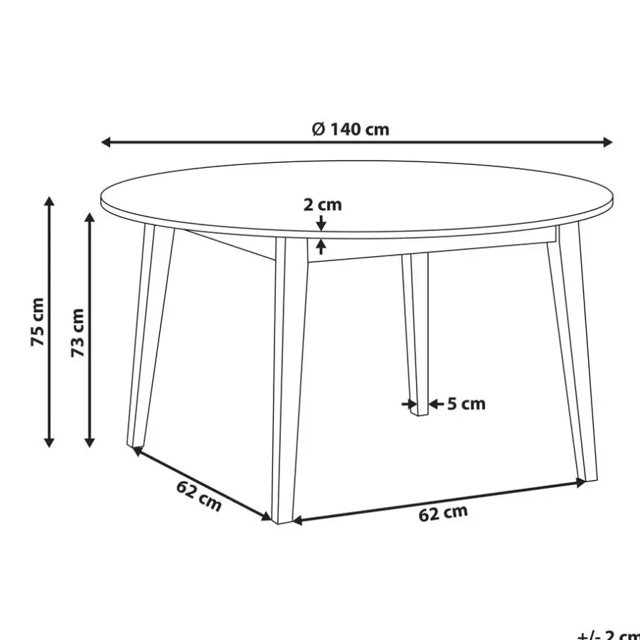 Ronde Eettafels-Leen Bakker HUNTLEY - Eettafel - Donkerhout - 140 cm - MDF