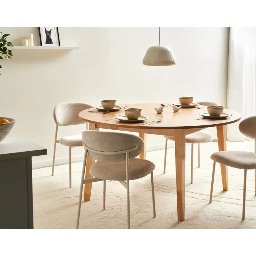 Ronde Eettafels-Leen Bakker HUNTLEY - Eettafel - Lichtbruin - 140 cm - MDF