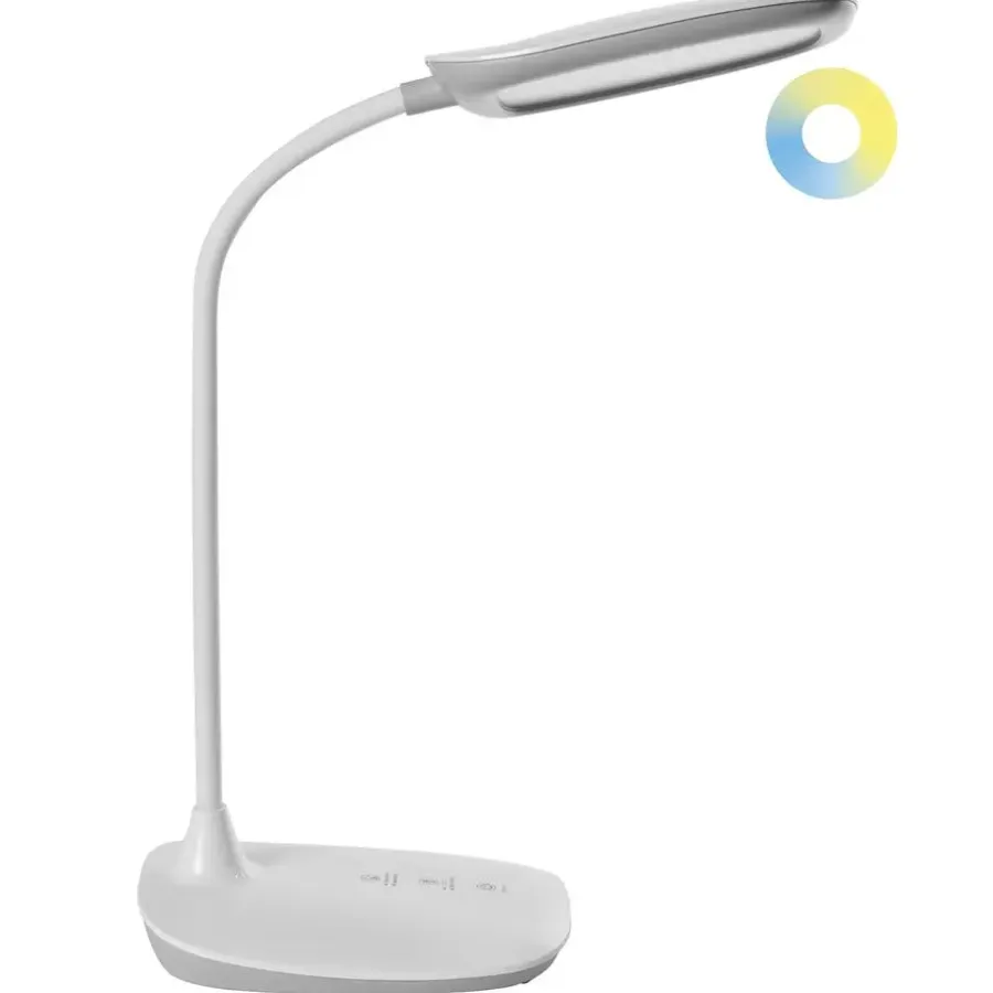 Leen Bakker HYDRA - Bureaulamp LED - Wit - Synthetisch materiaal