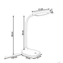 Leen Bakker HYDRA - Bureaulamp LED - Wit - Synthetisch materiaal