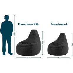 Zitzakken-icon - Dalton XL Zitzak Fauteuil - Gaming - Zwart