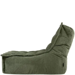 Zitzakken-icon - Dolce Lounge Zitzak - Ligstoel - Ribfluweel Fauteuil - Saliegroen