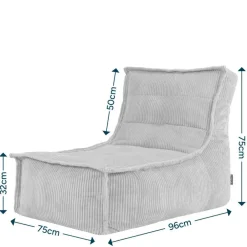 Zitzakken-icon - Dolce Lounge Zitzak - Ligstoel - Ribfluweel Fauteuil - Saliegroen
