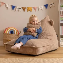 Zitzakken-icon - Kinderzitzak Stoel Teddybeer - Ribfluweel - Bruin