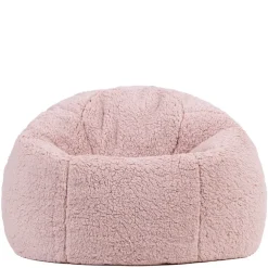 icon - Kingston Kinderzitzak Stoel - Fluffy Pluche Teddy - Oud roze