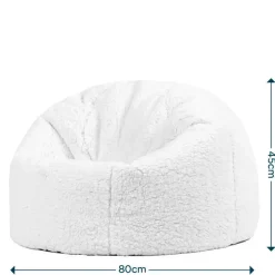 icon - Kingston Kinderzitzak Stoel - Fluffy Pluche Teddy - Oud roze