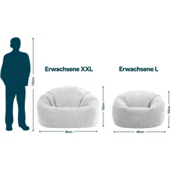 Zitzakken-icon - Kingston XL Zitzak Fauteuil - Ribfluweel - Houtskool