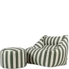 icon - Natalia XL Zitzak Fauteuil met Ronde Poef - Gestreept -
