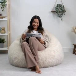 icon Zitzak Cocoon - Zitzak van Imitatiebont - Wit