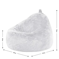 icon Zitzak Cocoon - Zitzak van Imitatiebont - Wit