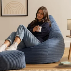icon Zitzak en Poef Dalton - Corduroy Zitzak - Denimblauw