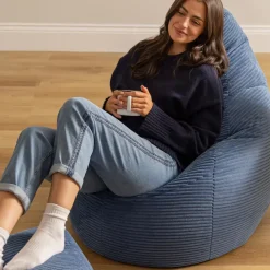 icon Zitzak en Poef Dalton - Corduroy Zitzak - Denimblauw