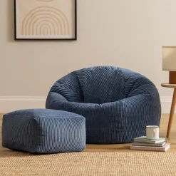 Zitzakken-icon Zitzak en Poef Kingston - Corduroy Zitzak - Denimblauw