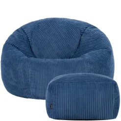 Zitzakken-icon Zitzak en Poef Kingston - Corduroy Zitzak - Denimblauw