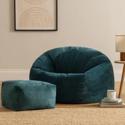 Zitzakken-icon Zitzak en Poef Kingston - Corduroy Zitzak - Blauwgroen