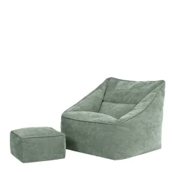 Zitzakken-icon Zitzak en Poef Natalia - Chenille Zitzak Fauteuil - Saliegroen
