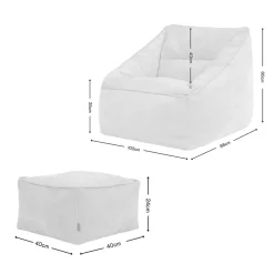 Zitzakken-icon Zitzak en Poef Natalia - Chenille Zitzak Fauteuil - Saliegroen