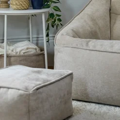 Zitzakken-icon Zitzak en Poef Natalia - Chenille Zitzak Fauteuil - Beige