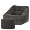 icon Zitzak en XL Poef Morgan - Corduroy Zitzak - Houtskool