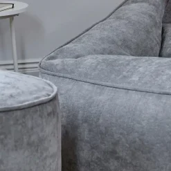 icon Zitzak en XL Poef Natalia - Chenille Zitzak Fauteuil - Grijs