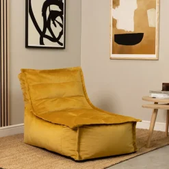 icon Zitzak Lounger Dolce - Fluwelen Zitzak - Geel