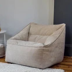 icon Zitzak Natalia - Chenille Zitzak Fauteuil - Beige