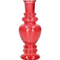 Vazen-Ideas 4 Seasons Bloemenvaas Venice - glas - koraal rood - D5.7 x H15 cm