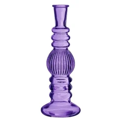 Ideas 4 Seasons Vaas Florence - paars glas - ribbel - D8,5 x H23 cm