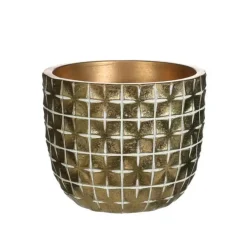 Ideas 4 Seasons Ideas4Seasons Bloempot ruit motief Hanoi - goud - D14 x H12 cm