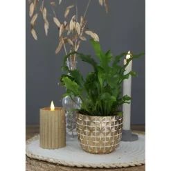 Ideas 4 Seasons Ideas4Seasons Bloempot ruit motief Hanoi - goud - D14 x H12 cm