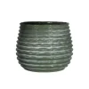 Ideas 4 Seasons Ideas4seasons Plantenpot ribbel - donkergroen - D16 x H13 cm