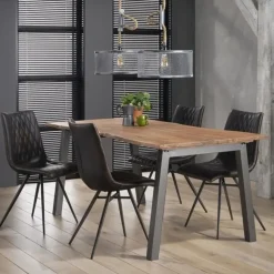 Dimehouse Industriële acacia houten eetkamertafel Edge 180 cm - Hout - Bruin
