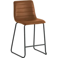 Barkrukken-Dimehouse Industriële barkruk Mark cognac - Zithoogte 65 cm - Kunstleder - Bruin