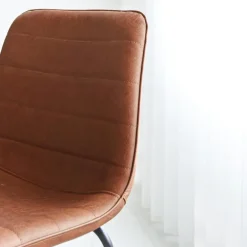 Barkrukken-Dimehouse Industriële barkruk Mark cognac - Zithoogte 65 cm - Kunstleder - Bruin