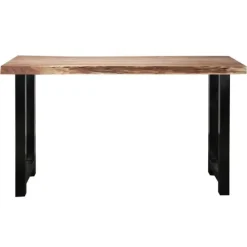 Dimehouse Industriële bartafel boomstam acaciahout Vince 150 cm - Hout - Bruin