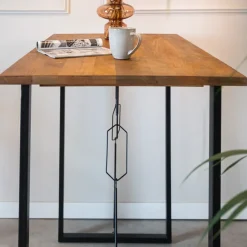 Dimehouse Industriële bartafel Vegas 130x70x110 cm Mangohout - Mangohout - Bruin