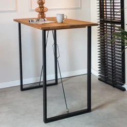 Dimehouse Industriële bartafel Vegas 130x70x110 cm Mangohout - Mangohout - Bruin