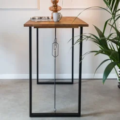 Dimehouse Industriële bartafel Vegas 130x70x110 cm Mangohout - Mangohout - Bruin