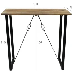 Dimehouse Industriële bartafel Vegas 130x70x110 cm Mangohout - Mangohout - Bruin
