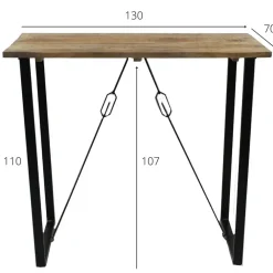 Dimehouse Industriële bartafel Vegas 130x70x110 cm Mangohout - Mangohout - Bruin