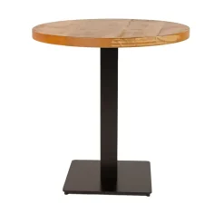 Dimehouse Industriële bistrotafel 70x70 rond metaal mangohout 70x70x73 cm Mangohout