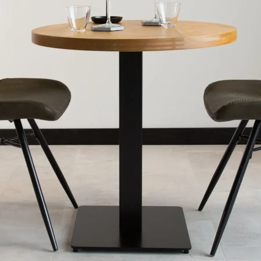 Dimehouse Industriële bistrotafel 70x70 rond metaal mangohout 70x70x73 cm Mangohout