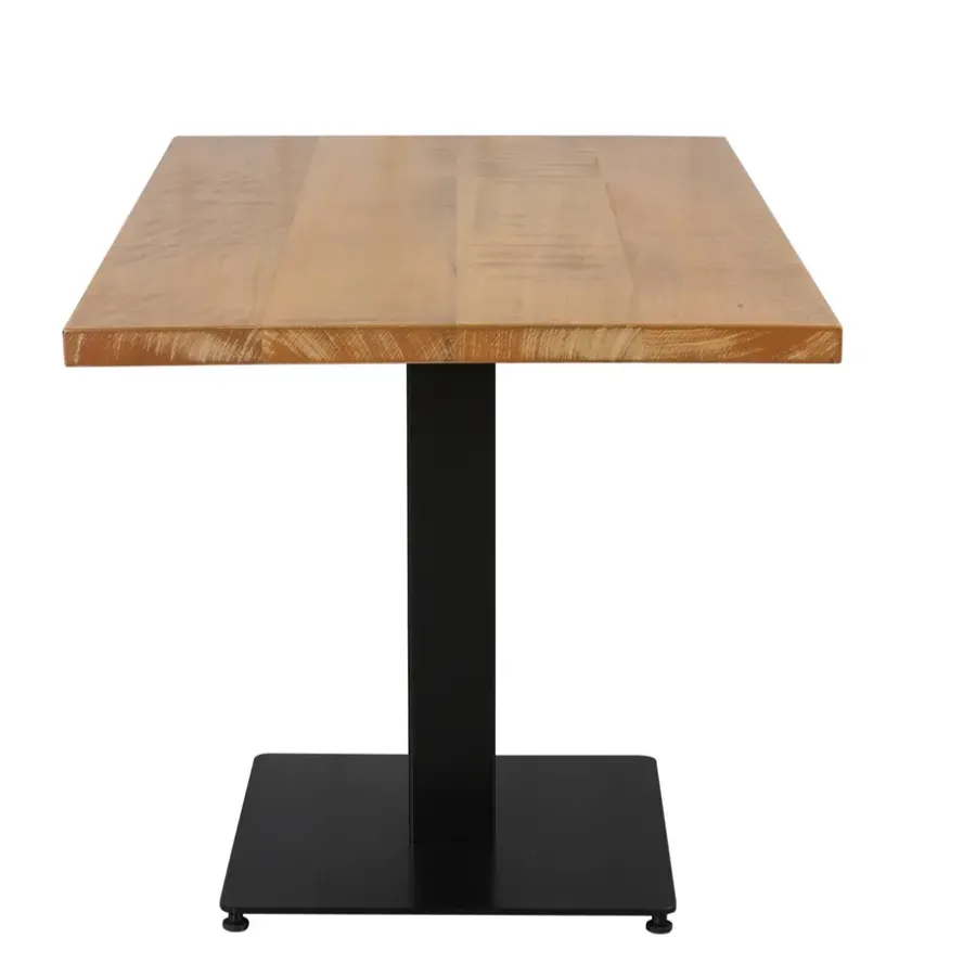 Dimehouse Industriële bistrotafel 60x60 vierkant metaal mangohout 60x60x73 cm
