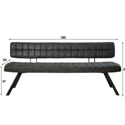 Dimehouse Industriële Eetkamerbank Madrid 180 cm