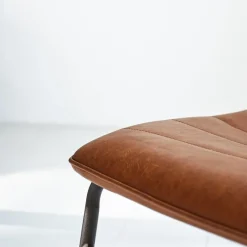 Eetkamerstoelen-Dimehouse Industriële eetkamerstoel Mark cognac - Kunstleder - Bruin